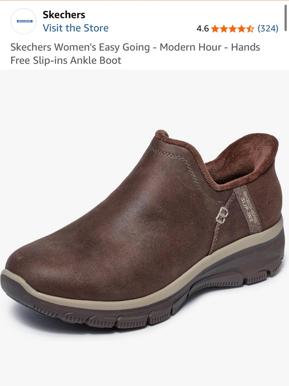 Skechers Women’s size 10 Chocolate Brown Slip-On Comfort Suede Ankle Boot - Picture 2 of 11